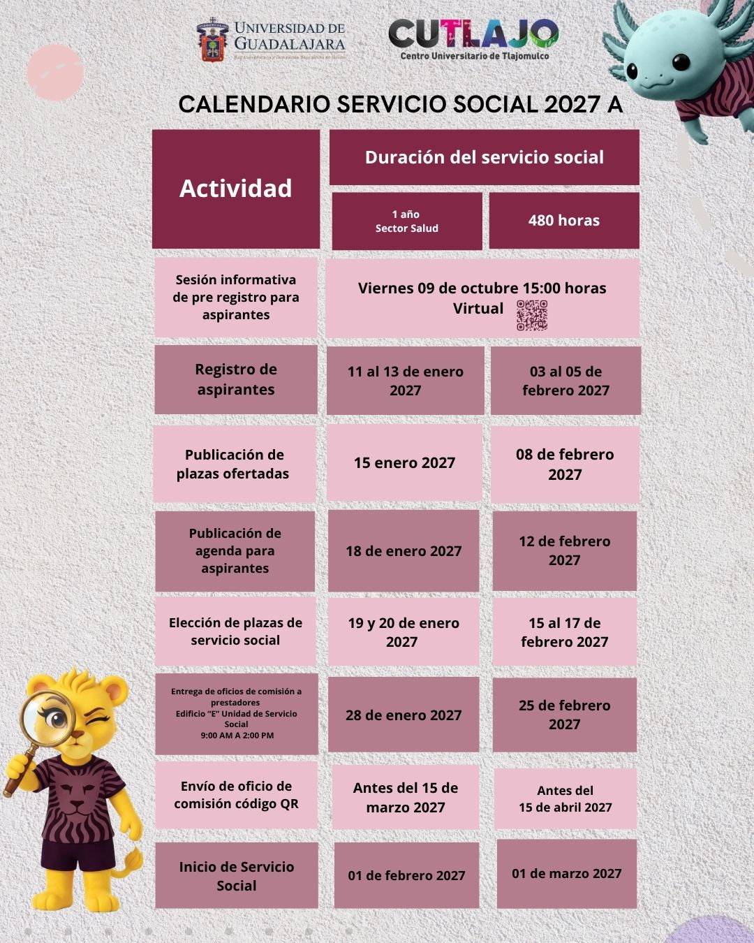 Calendario Servicio Social